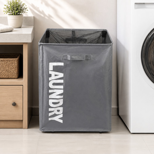 Slim rolling laundry basket - rolling, on