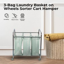 3-Bag Laundry Sorter Cart