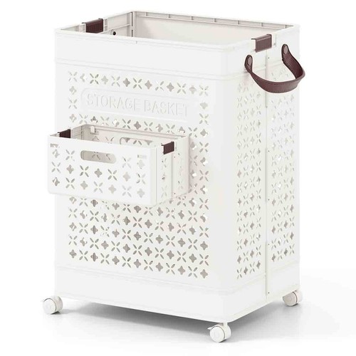 White 75l collapsible laundry - collapsible,
