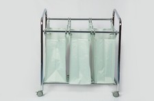 3-Bag Laundry Basket on Wheels