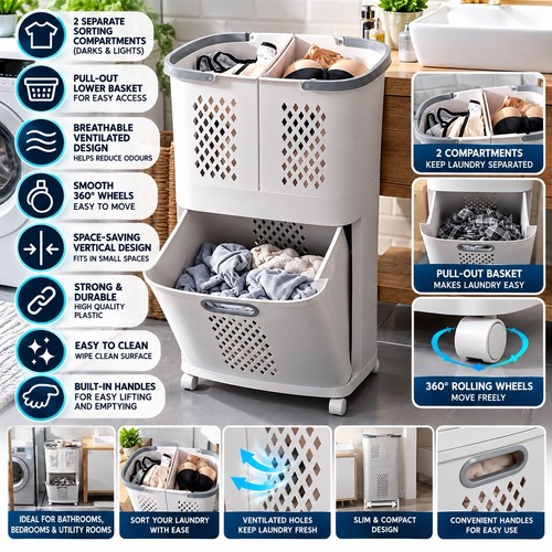Mobile laundry sorter cart - laundry,