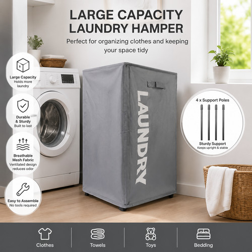 Laundry basket slim rolling - laundry,