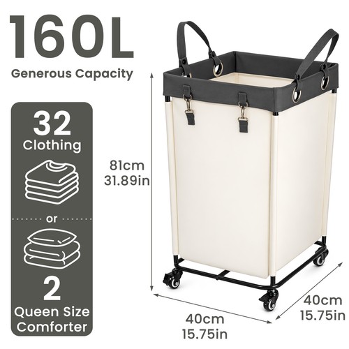 160l rolling laundry hamper - laundry,