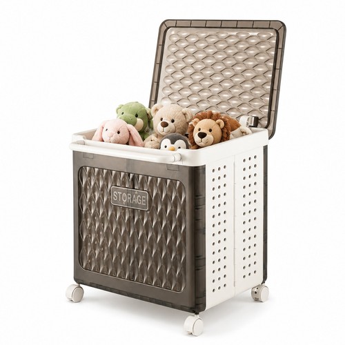 Double laundry basket with - double,