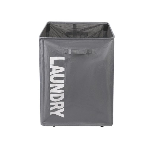 Grey slim laundry basket - laundry, with